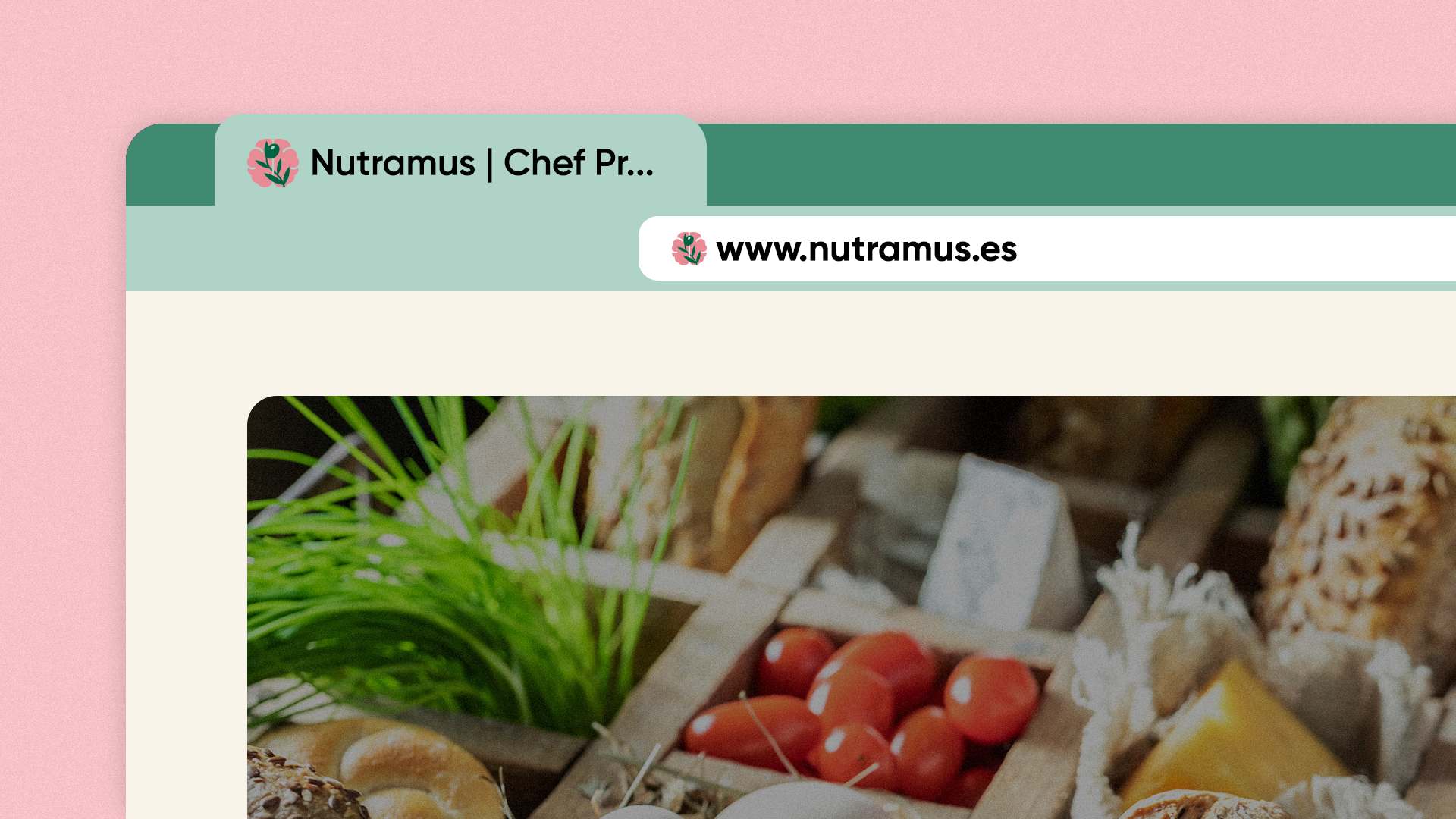 Aplicaciones del logotipo y favicon de Nutramus